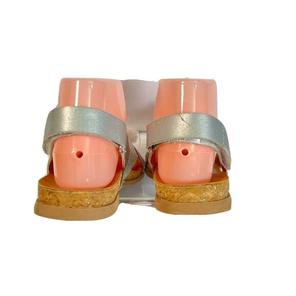 UGG Girls Pink Faux Fur Pom Pom Sandals Size 5 Fonda Glitter Pink Silver - Picture 4 of 12